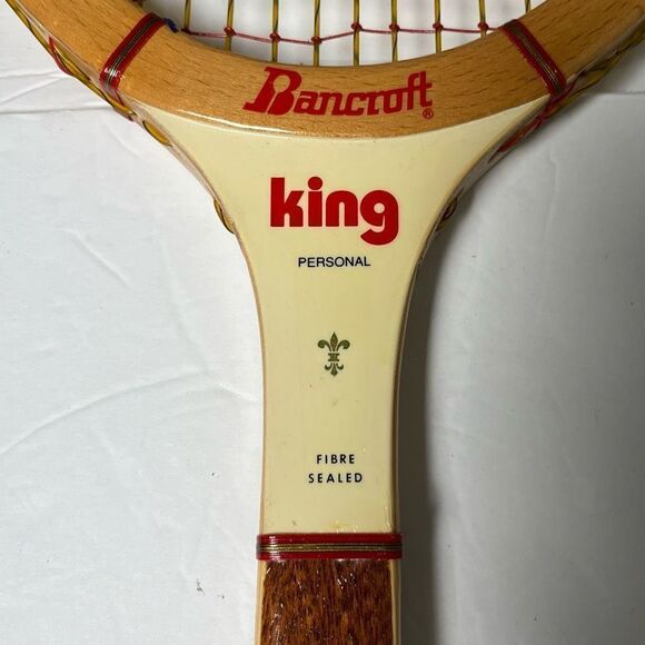 Bancroft Billie Jean King Personal Wooden Tennis Racquet 4 1/2 Light - Picture 8 of 11